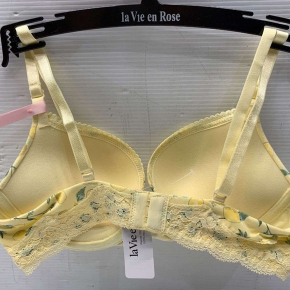 🌙 B29 - La Vie en Rose Lemon Print Push-up Modal and Lace Demi Bra - Picture 4 of 4